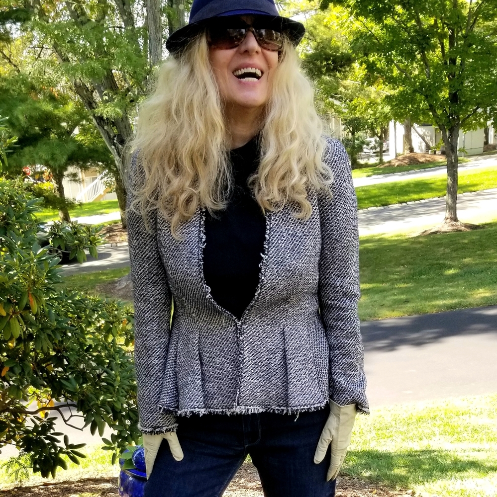 Rebecca Taylor Ex Cond & Pro Cleaned Tweed Cotton Blend Jacket, Size 8, $50